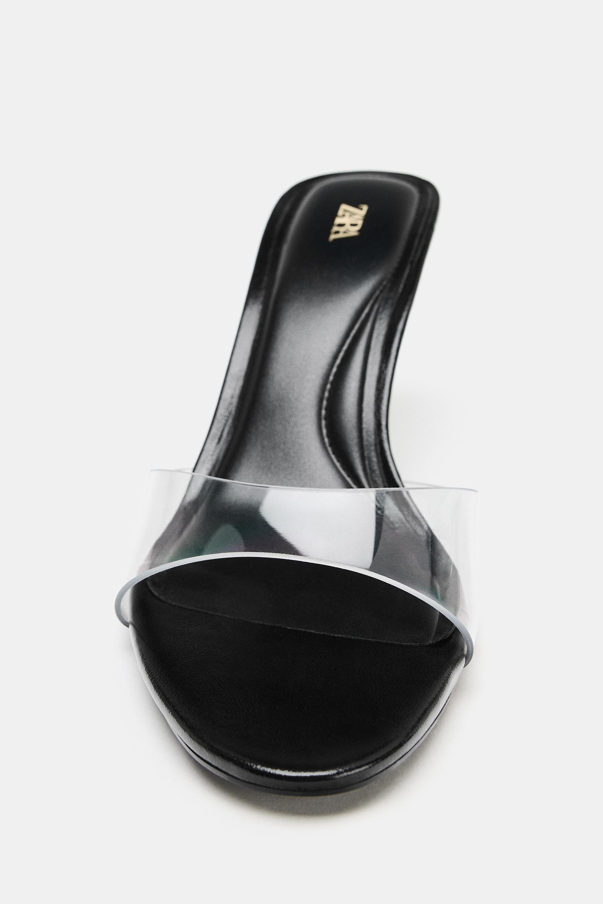VINYL HEELED SANDALS